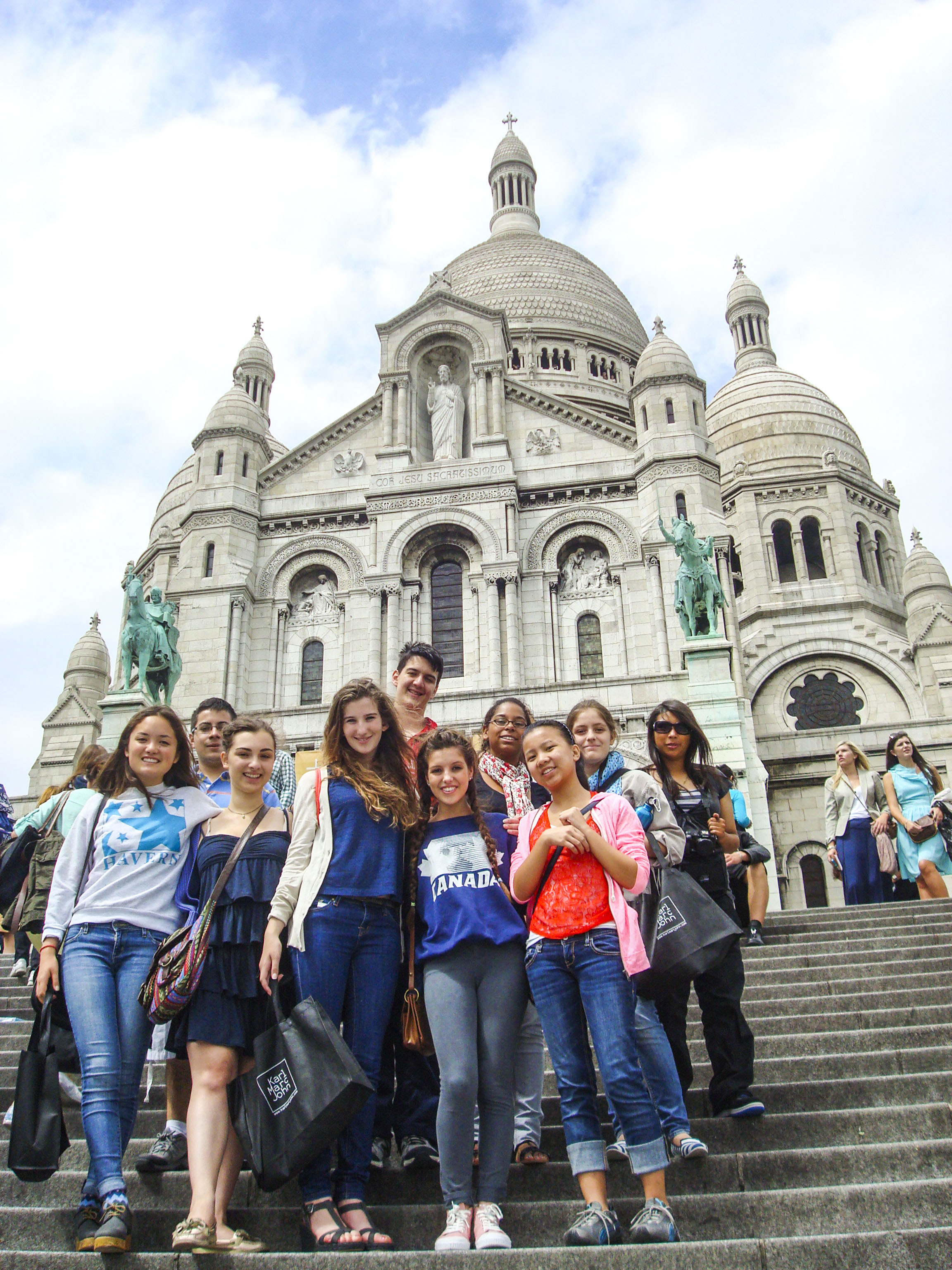 Study in France to improve your French language skills through classes and cultural immersion. Visit the world’s most celebrated art museums in Paris and go on a quest to capture the city’s charm under the guidance of a French photographer. There is no better way to study abroad in France! Students standing on the steps in front of Sacre Coeur