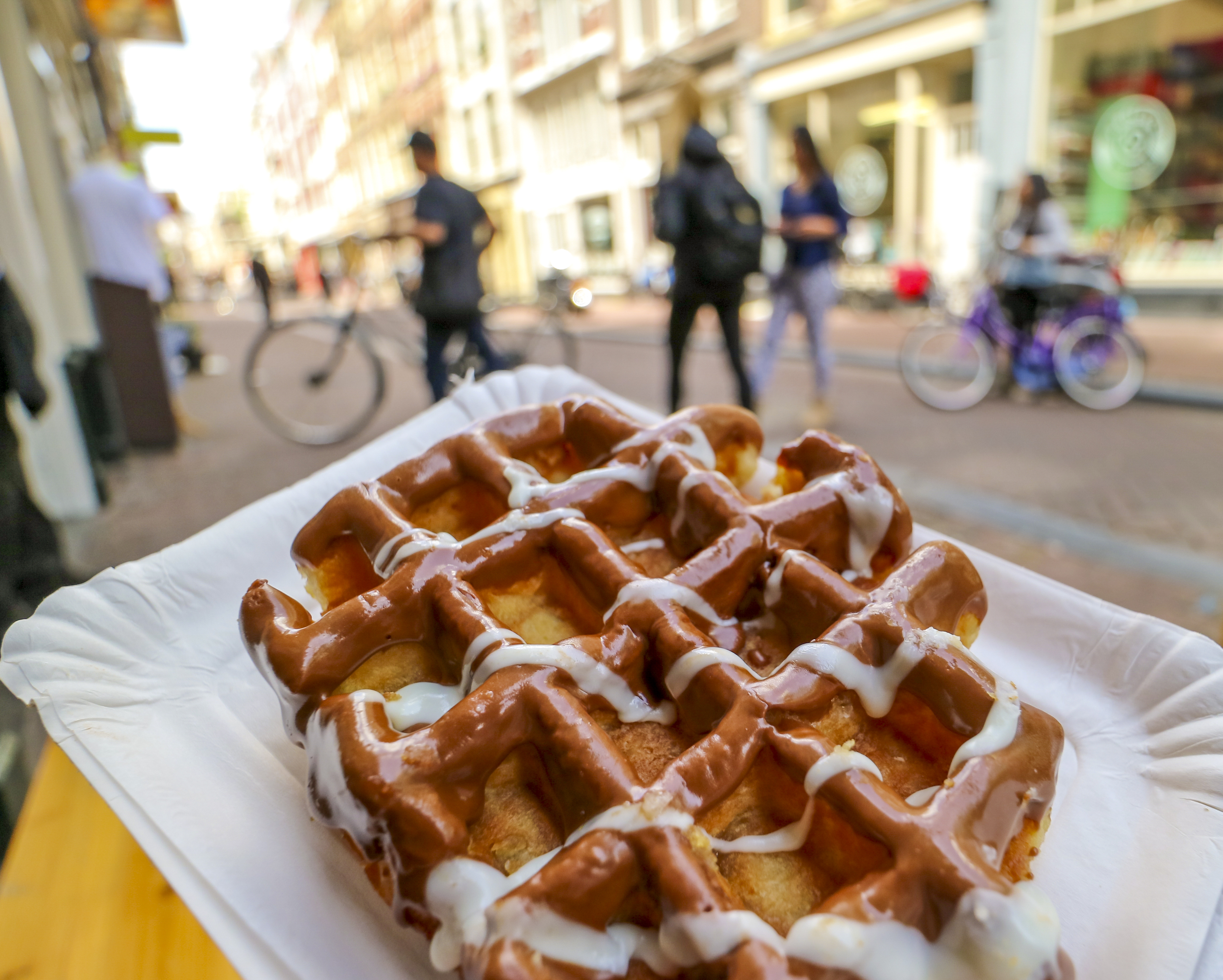 Study abroad in the Netherlands to learn about Dutch culture and their progressive approach to LGBTQ+ rights, women and gender studies, and sex education. Belgian waffle with chocolate and vanilla icing
