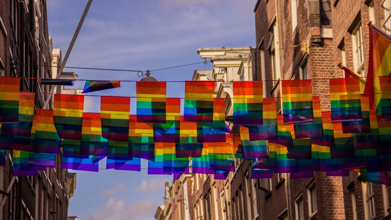 Study abroad in the Netherlands to learn about Dutch culture and their progressive approach to LGBTQ+ rights, women and gender studies, and sex education. Pride flags